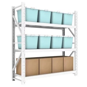 Modular Steel Boltless Storage Rack Static Powder-Coated Light Duty 150 kg/Layer Warehouse Shelving System