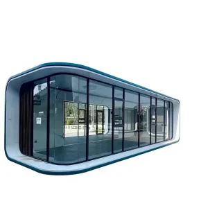 Modular Steel Container House Portable Villa Apple Pod Cabin with Decorative Exterior for Coffee Kiosk or Commercial Warehouse