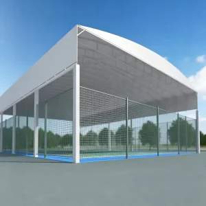 Motorized Retractable Canopy Outdoor Waterproof Awning Padel Tents with Track for Padel Court Steel Hot-Dip Galvanized