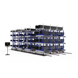Movable Rail Type Cantilever Shelves Foldable Design For Aluminum Pipes & Metal Bars