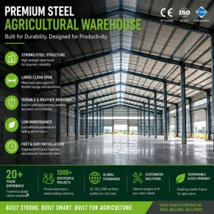 Multi Functional Agriculture Steel Structure Warehouse Custom Layout Prefab Farm Storage Building