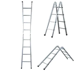 Multi-Functional Telescopic Iron Engineering Ladder Widened Thickened Galvanized Dual-Purpose Straight Stamped