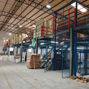 Multi Level Steel Structure Warehouse Storage Racking System Mezzanine Floor Platform 300kg sqm Load Capacity Anti Rust Powder