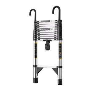 Multi Purpose 3.9m Stainless Steel Extension Ladder Anti Slip Rubber Feet Foldable Outdoor Use 150KG Capacity 10 Steps Manual