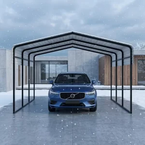 Multi-Size Custom Steel Carport Manufacturer Durable Waterproof Powder Coated Prefab Structure Vehicle Shelter
