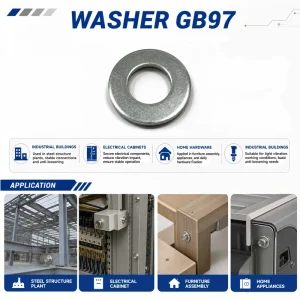Multi-Specification M3-M20 Standard Flat Plain Washer GB97 Durable Metal Gasket for Steel Structure Workshop