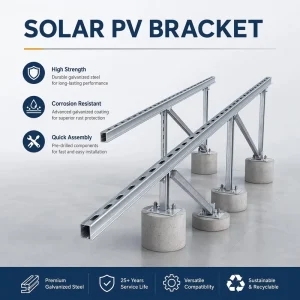 Multi-angle Adjustable Zinc Aluminum Magnesium PV Bracket Sturdy Support Frame for Residential Pitched Roof Solar Installation