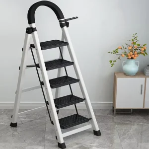 Multi purpose Indoor Home Use Ladder Heavy Duty 5 Step Steel Folding Ladder a Frame Portable Domestic Ladder