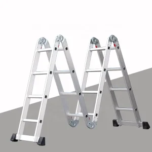 Multipurpose Aluminum Ladder with Steel Hinges Safety Lock