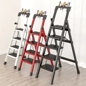 Multipurpose Carbon Steel Folding Step Ladder for Household Use Staircase Exterior Warehouse Outdoor