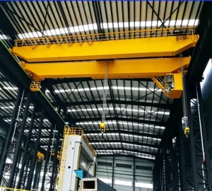 New 30 Ton Industrial Double Beam Bridge Crane with Remote Controller Motor Engine Pump for Steel Processing Plant