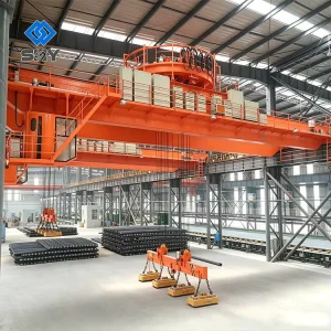 New 360 Degree Rotating Electromagnetic Overhead Crane with Carrier beam 100000kg Load Capacity CE ISO Certified
