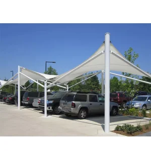 New Design Durable PVDF Car Parking Shed Canopy Tent Steel Structure Tensile Membrane Structure for Roof Stadium