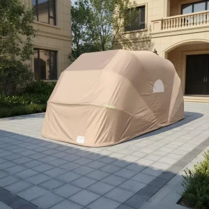 New Large Garage 5.7×2.5×2.35m Portable Waterproof Durable Modern Simple Car Parking Shed Semi Automatic Folding Powder Coated