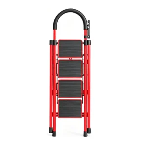 New Reinforced High Strength Carbon Steel Folding Step Ladder with Handrail for Outdoor Home Use