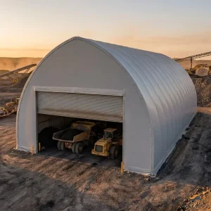 No-Foundation Coal Mine Storage Shelter Arch Roof 20x40ft Light Grey PVC for Gold Silver Mine