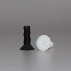 Nylon PA66 Cross Recessed Countersunk Screws M2.5 M6 White And Black DIN 965 Plastic Bolts
