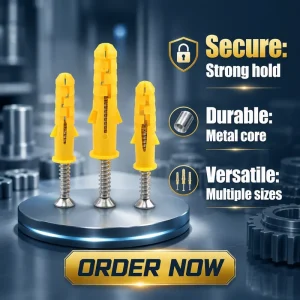 Nylon Plastic Expansion Anchor Bolt PE Wall Plug Pipe with Ribbed Winged for Construction Fasteners (M5-M14)