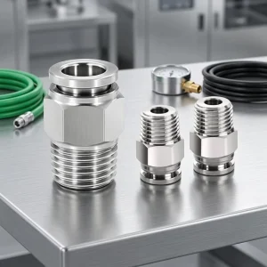 OEM 304 Stainless Steel PC Series Straight Push Fitting NPT BSP Thread One Touch Air Tube Connector Pneumatic Parts
