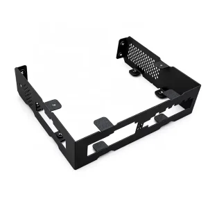 OEM Custom Sheet Metal Fabrication Laser Cutting Bending Black Powder Coated Metal Bracket