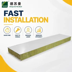 OEM Fireproof Insulated Metal Building Sandwich Panel SP RW 1150S Custom Size for Waterproof for Warehouse Wall