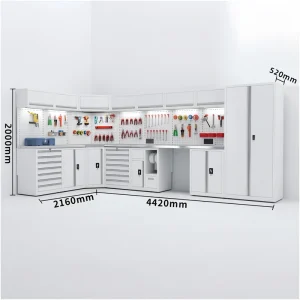 OEM Garage Workshop Mechanic Heavy Duty Cold Rolled Steel Adjustable Freestanding Cabinet Combo Modular Workshop
