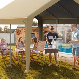 OEM Heavy Duty 10×20 ft Steel Carport Pergola Outdoor Patio Canopy for Events & Parties Beach BBQ Wedding Tent with Metal Frame