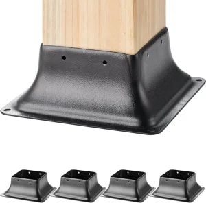 OEM Heavy Duty Powder Coated Galvanized Steel Post Bracket with Complete Accessories Fit for Standard Wood Posts and Anchors