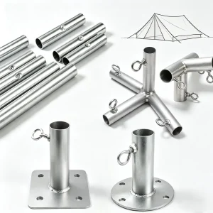 OEM ODM Custom Sheet Metal Parts 4-Way 102 Degree Stainless Steel Pipe Connector for Gazebo Canopy Tent Frame