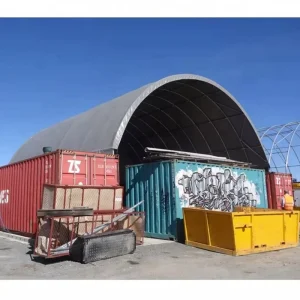 OEM ODM Tarp Shelter Metal Structure Hot Galvanized Shed C4040 Container Industry Warehouse Storage Shelter PVC Garages Canopies
