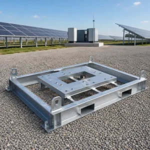 OEM Sheet Metal Solar Inverter Base Frame Hot Dip Galvanized Steel Welding Custom