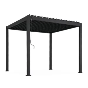 Outdoor Aluminium Canopy Wall Mounted Waterproof Louver Opening Roof Cover Motorized Retractable Pergola