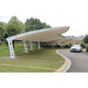 Outdoor Car Park Tensile Pvdf Membrane Structure Q235 Metal Structure Carport Canopy Tent Car Parking Shed Shelter Carport Tents