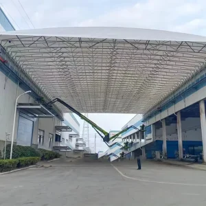 Outdoor Electric Folding Canopy Tent Custom Fit Dimension Heavy Duty Galvanized Steel Frame PVC Enhanced UV Protection
