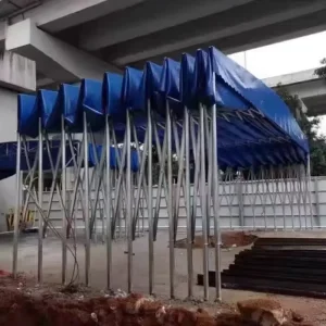Outdoor Foldable Modern Simple Warehouse Canopy with Anti Wind Wheels PVC Waterproof for Daily Use