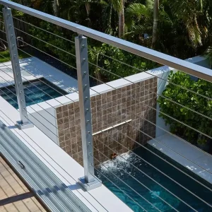 Outdoor Handrail Balustrade Deck Balcony Stainless Steel Railings and Cable System