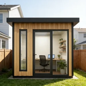 Outdoor Insulated Shed Prefabricated Backyard Garden Room Studio Modern Modular Office Pod Weatherproof Design Easy Install
