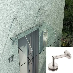 Outdoor Laminated Glass Roof Accessories Stainless Steel Awning Glass Door Canopy Bracket