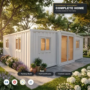 Outdoor Living Expandable Container Cabin 20ft Portable Tiny House Self Sufficient Off Grid with Solar Ready Roof