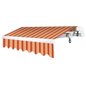 Outdoor Manual Retractable Aluminum Alloy Awning with Polyester Sail for Balcony