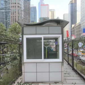 Outdoor Movable Art Style Security Shack Booth Prefab House Guard Shelters Made of Steel for Ticket Guardian