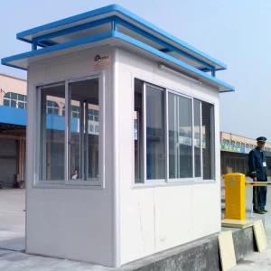 Outdoor Movable Security Guard Booth with Sandwich Panel Material Easy Assembly for Temporary Public Use