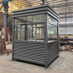 Outdoor Movable Waterproof Steel Structure Security Booth Durable Anti Corrosion for School Parking Lot Property Gatekeeper Duty