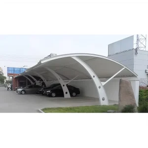 Outdoor PVDF Roof Steel Frame Carport Canopy for Car Parking