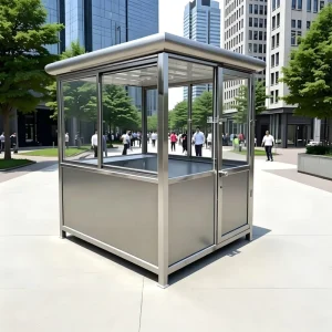 Outdoor Portable Modular Stainless Steel Prefabricated Security Guard Booths Sentry Box Custom Guard Booth Toll Payment Kiosk