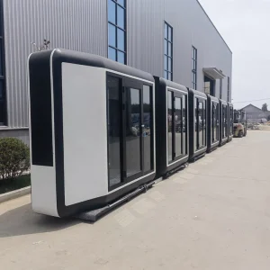 Outdoor Prefab Mobile Tiny Container House Mini Office Phone Booth Portable Smoking Room Pod
