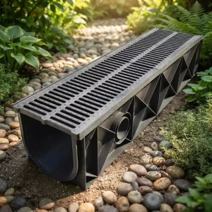 Outdoor Rain Drainage Modern Home Garden Garage Rain Drainage Gutter Channel System with Anti-Corrosion Durable Hdpe Plastic