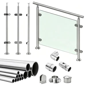 Outdoor Stainless Steel Glass Balustrade Post Polished Stainless Steel Glass Railing Post for Villa Pool Fence