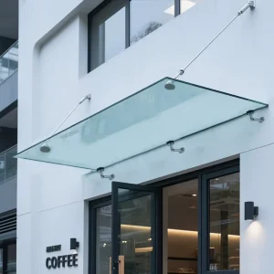 Outdoor Stainless Steel Glass Door Canopy Hardware Exterior 8-12 mm Glass Window Canopy Fitting