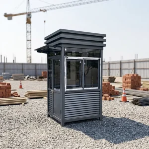 Outdoor Stainless Steel Movable Square Security Guard Rest Patrol Booth for Community Gatekeeping Toll Collection Detachable